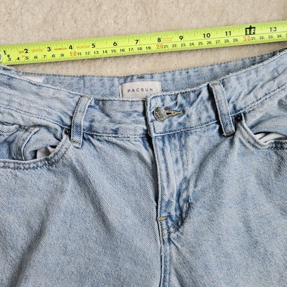 Pacsun Casey Low Rise Baggy WideLeg Distressed Denim Jeans, Womens Size 26 - Picture 5 of 9